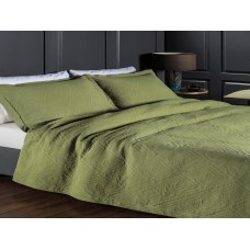 Design Port Padstow Woven Olive Bedspread and Pillowsham
